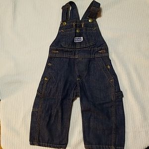 Dark jean overalls